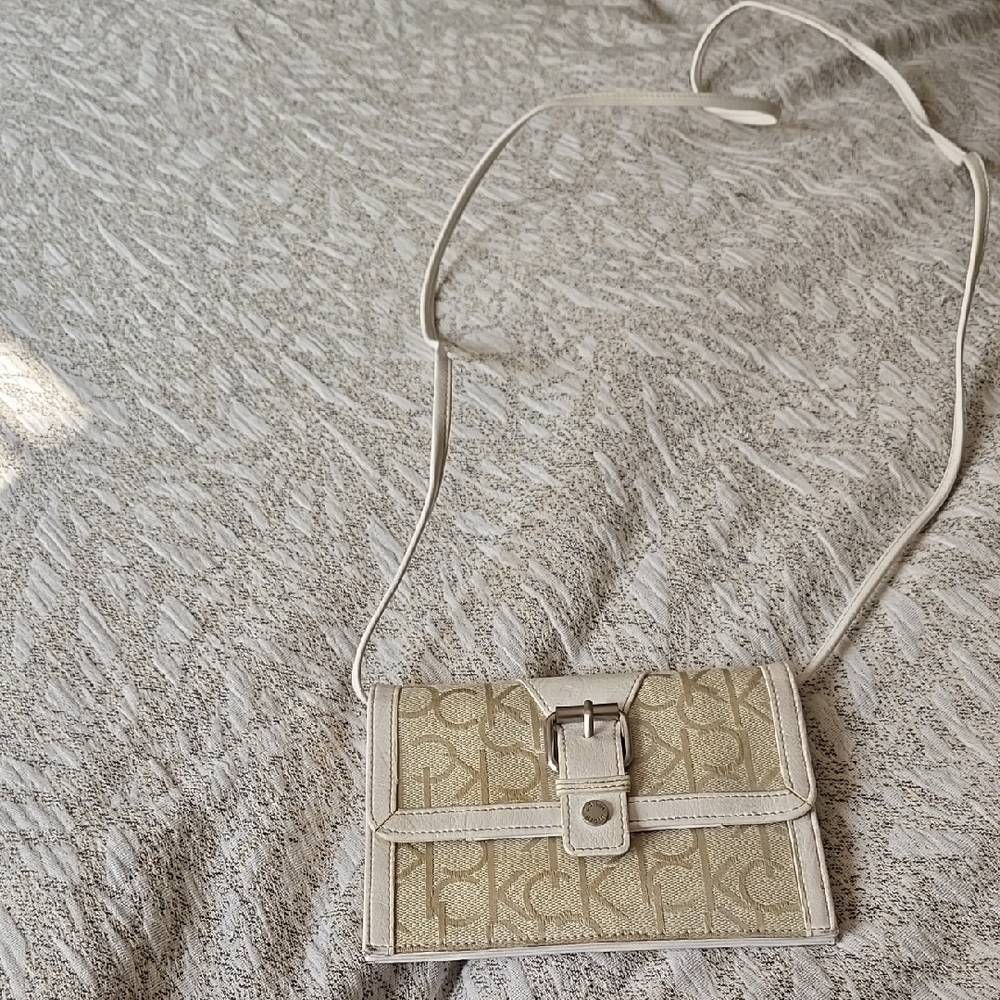 Calvin Klein Beige Crossbody Wallet/Clutch